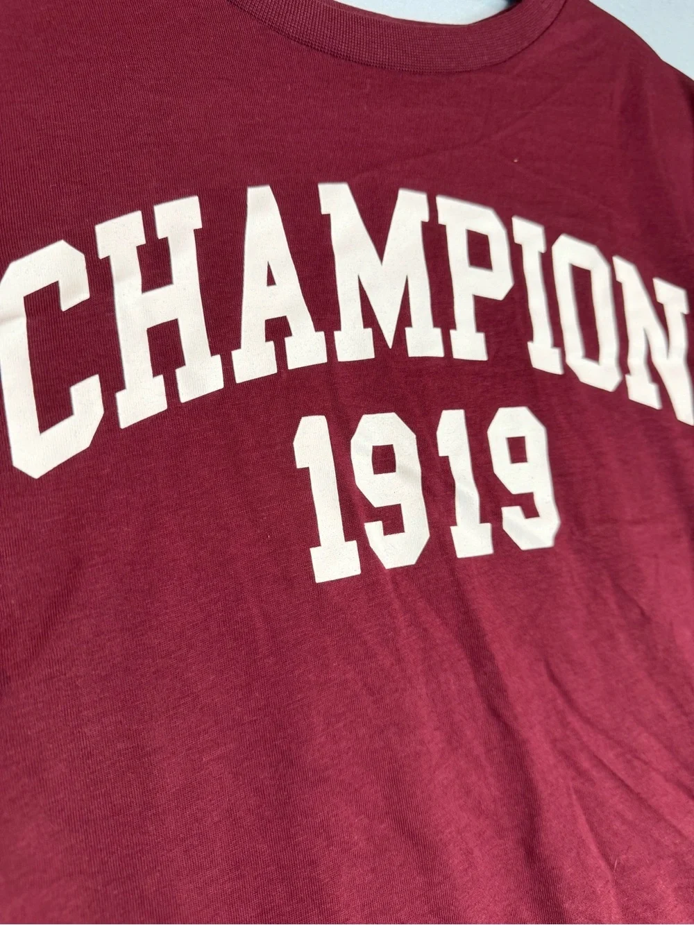NWT Medium 10/12 Champion Boys Maroon Short Sleeve Graphic Tee Shirt Wine A0210